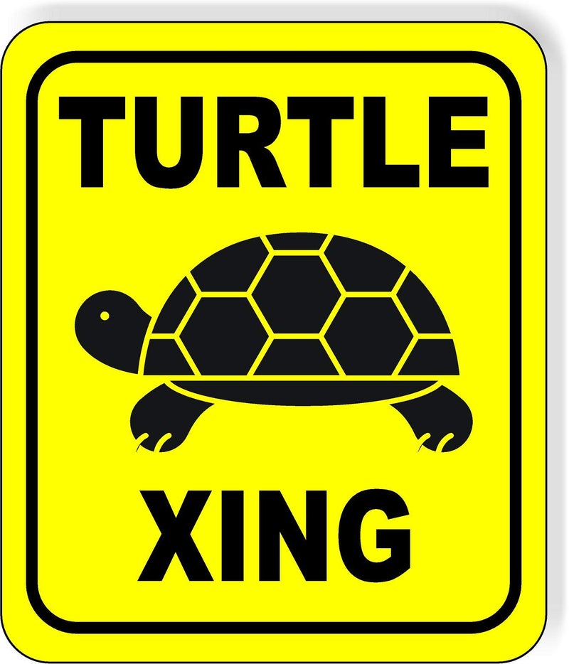TURTLE XING CROSSING SAFETY Aluminum Composite Outdoor Sign 8.5" x10"
